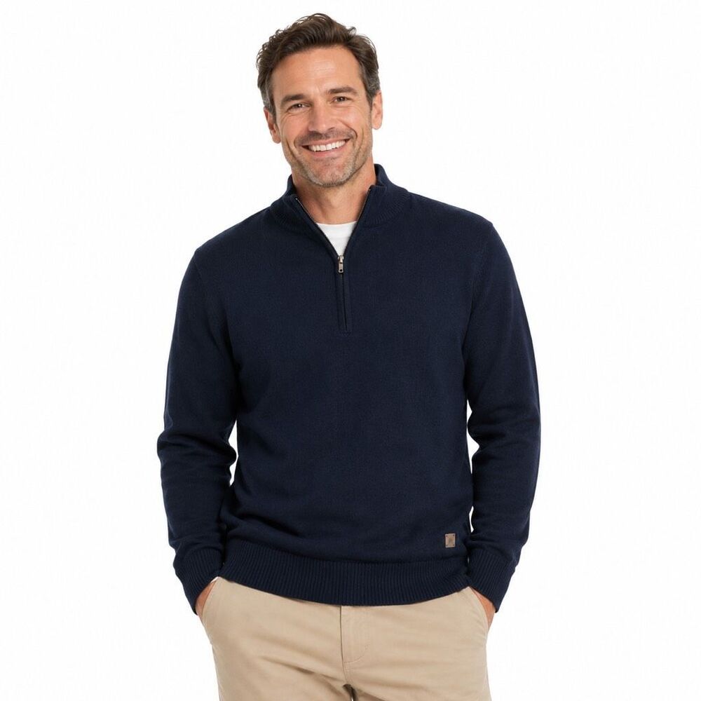SMARTWOOL Men’s Navy Blue Quarter Zip Merino Wool Sweater Size Large